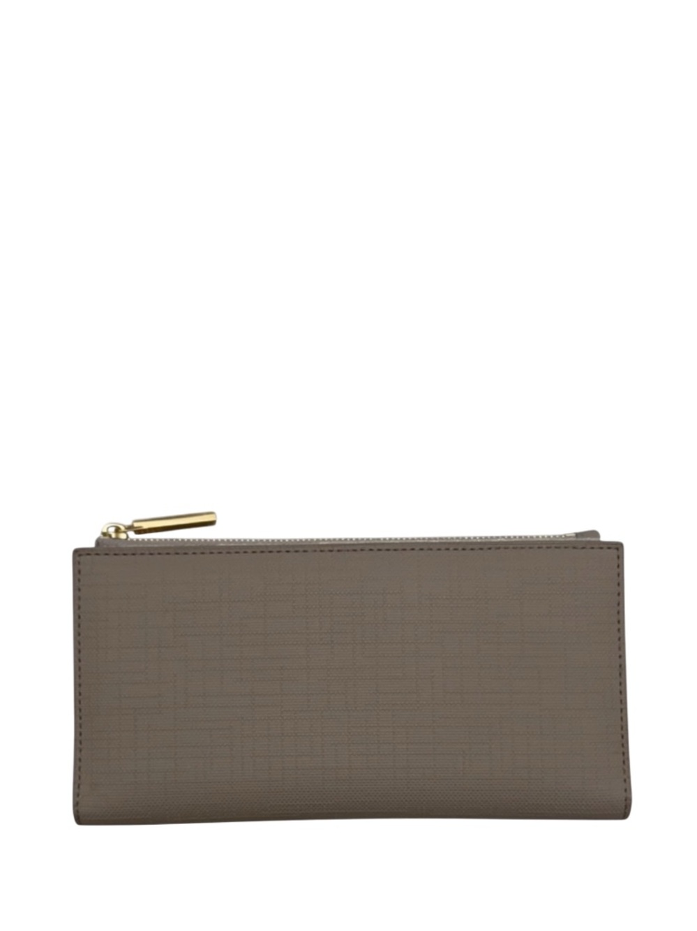 DAGNE DOVER - CREAM BLUSH COLOR TEXTURED LEATHER LONG TOP ZIP BIFOLD SNAP WALLET